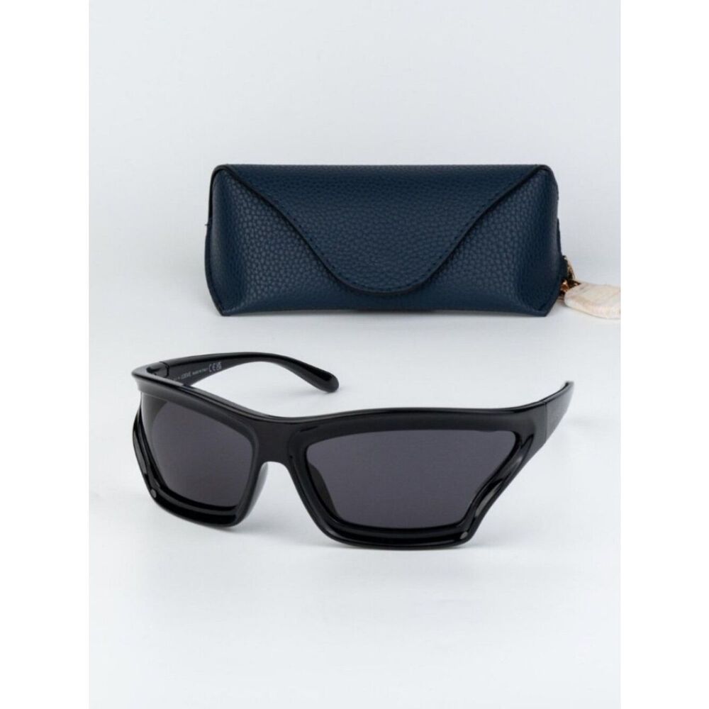 Loewe x PAULA'S IBIZA Men Sunglasses Black Smoke Wraparound LW40143U 01A